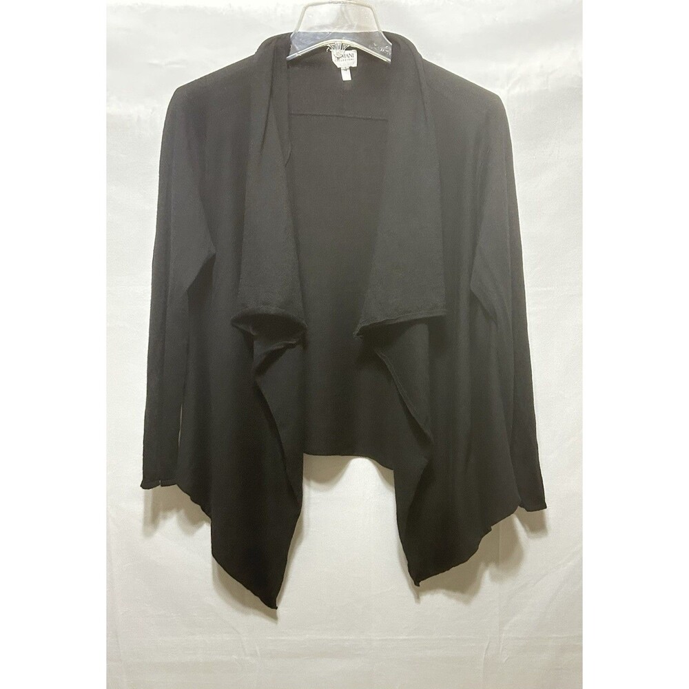 Armani Womens 14 Lana Wool Cashmere Black Cardigan Sweater